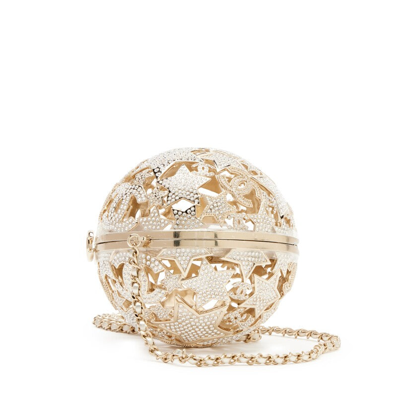 Chanel 25A gold star-patterned spherical evening bag 01