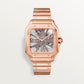 Santos de Cartier Large 39.7mm Rose Gold Blue Crown Skeleton Dial Rose Gold Bracelet Manual-Winding Watch