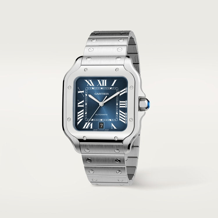 Santos de Cartier Large 39.8mm Steel Graduated Blue Dial Steel Bracelet Self-Winding Watch