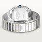 Santos de Cartier Large 39.8mm Steel Yellow Gold Bezel Silvered Opaline Dial Steel Bracelet Self-Winding Watch