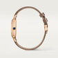 Santos-Dumont Extra-Large 46.6mm x 33.9mm Rose Gold Blue Crown Beige Dial Brown Alligator Strap Manual-Winding Watch