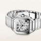 Santos de Cartier Large 39.8mm Steel Blue Crown Satin Sunray Dial Steel Bracelet Self-Winding Watch
