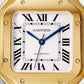 Santos de Cartier Medium 35.1mm Yellow Gold Blue Crown Silvered Opaline Dial Yellow Gold Bracelet Automatic Watch