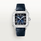 Santos de Cartier Medium 35.1mm Steel Blue Dial Steel Bracelet Self-Winding Watch