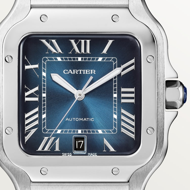 Santos de Cartier Large 39.8mm Steel Graduated Blue Dial Steel Bracelet Self-Winding Watch