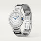 Ballon Bleu 36mm Steel Automatic Diamond Bezel Silver Guilloché Dial Steel Bracelet Watch