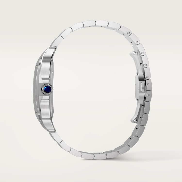 Santos de Cartier Dual Time Large 40.2mm Steel Blue Crown Anthracite Gray Dial Steel Bracelet Automatic Watch