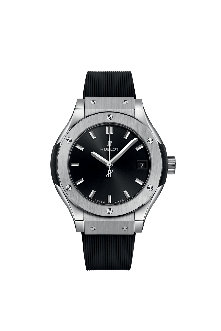 Classic Fusion Titanium Black Sunray Dial Rubber Strap Watch