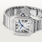 Santos de Cartier Medium 35.1mm Steel Blue Crown Sunray Dial Steel Bracelet Automatic Watch