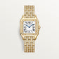 Panthère Medium 36.5mm x 26.7mm Yellow Gold Diamond Bezel Diamond Crown Silvered Dial Yellow Gold Diamond Bracelet Quartz Watch