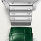 Santos de Cartier Skeleton Large 39.8mm Steel Green Jasper Crown Skeleton Dial Steel Bracelet Manual-Winding Watch