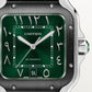 Santos de Cartier Large 39.8mm Steel Green Crown Green Dial Steel Bracelet Self-Winding Watch