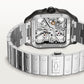 Santos de Cartier Skeleton Large 39.8mm Steel Gray Crown Skeleton Dial Steel Bracelet Manual-Winding Watch