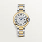 Ballon Bleu 33mm Steel Yellow Gold Automatic Silver Guilloché Dial Two-Tone Bracelet Watch