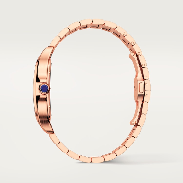 Santos de Cartier Large 39.7mm Rose Gold Blue Crown Skeleton Dial Rose Gold Bracelet Manual-Winding Watch