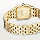Panthère Medium 29mm x 37mm Yellow Gold Blue Sapphire Crown Silvered Dial Yellow Gold Bracelet Quartz Watch