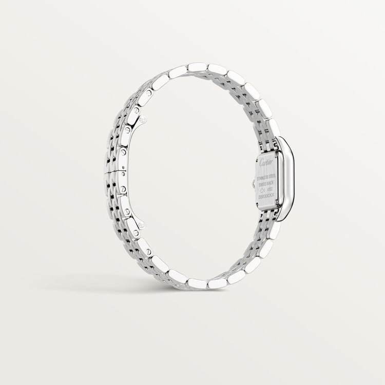 Panthère de Cartier Mini 25mm x 19mm Steel Blue Crown Silver Dial Steel Bracelet Quartz Watch