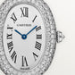 Baignoire Small 31.4mm x 23.1mm White Gold Diamond Case Diamond Crown Silvered Dial Quartz Watch