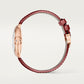 Ballon Bleu 33mm Rose Gold Diamond Case Silvered Sunray Dial Burgundy Alligator Strap Automatic Watch