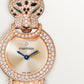 Panthère Mini 23.6mm Rose Gold Diamond Case Emerald Eyes Rose Dial Rose Gold Bracelet Quartz Watch