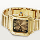 Santos de Cartier Large 39.8mm Yellow Gold Blue Crown Anthracite Gray Dial Yellow Gold Bracelet Automatic Watch