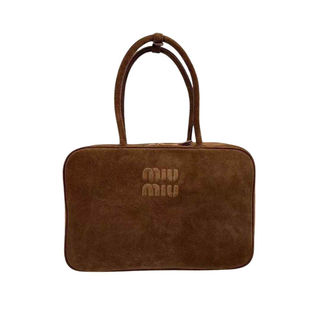 Miu Suede Beau Top-Handle Bag