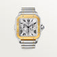 Santos de Cartier Chronograph Extra-Large 51.3mm x 43.3mm Steel Yellow Gold Bezel Silver Dial Steel Bracelet Self-Winding Watch