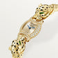 Panthère de Cartier Small 22.2mm Yellow Gold Diamond Bezel Tsavorite Eyes Golden Dial Yellow Gold Bracelet Quartz Watch