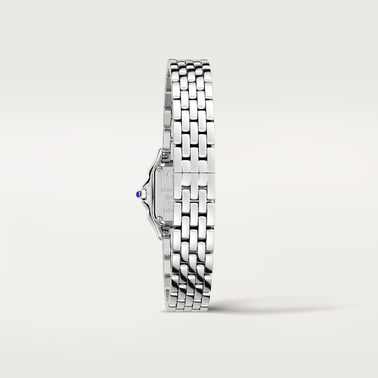 Panthère de Cartier Mini 25mm x 19mm Steel Blue Crown Silver Dial Steel Bracelet Quartz Watch