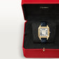Santos-Dumont XL 46.6mm x 33.9mm Yellow Gold Blue Dumortierite Dial Alligator Strap Manual-Winding Watch