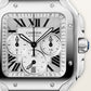 Santos de Cartier Large 39.8mm Steel Blue Crown Satin Sunray Dial Steel Bracelet Self-Winding Watch