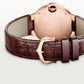 Ballon Bleu 33mm Rose Gold Automatic Silver Guilloché Dial Alligator Strap Watch