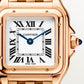 Panthère Small 23mm x 30mm Rose Gold Blue Crown Silvered Dial Rose Gold Bracelet Quartz Watch
