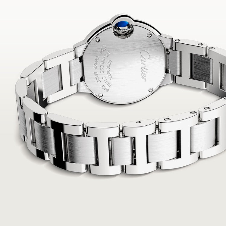 Ballon Bleu 28mm Steel Quartz Silvered Opaline Dial Steel Bracelet Watch