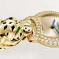 Panthère de Cartier Small 22.2mm Yellow Gold Diamond Bezel Tsavorite Eyes Golden Dial Yellow Gold Bracelet Quartz Watch