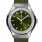 Classic Fusion Titanium Green Sunray Dial Rubber Strap Watch