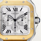 Santos de Cartier Chronograph Extra-Large 51.3mm x 43.3mm Steel Yellow Gold Bezel Silver Dial Steel Bracelet Self-Winding Watch