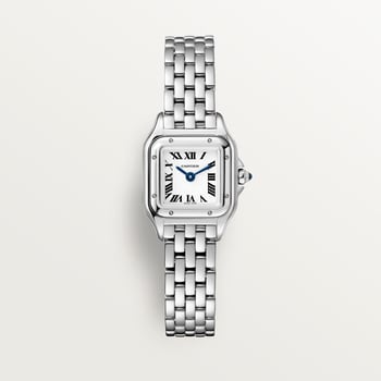 Panthère de Cartier Medium 27mm x 37mm Steel Blue Crown Silvered Dial Steel Bracelet Quartz Watch
