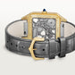 Santos-Dumont Large 43.5mm x 31.4mm Yellow Gold Skeleton Dial Alligator Strap Self-Winding Watch
