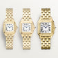 Panthère Medium 29mm x 37mm Yellow Gold Blue Sapphire Crown Silvered Dial Yellow Gold Bracelet Quartz Watch