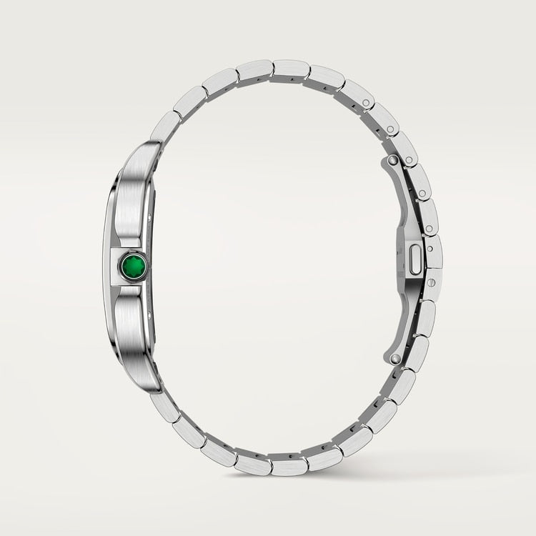 Santos de Cartier Skeleton Large 39.8mm Steel Green Jasper Crown Skeleton Dial Steel Bracelet Manual-Winding Watch
