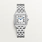 Panthère de Cartier Medium 36.5mm x 26.7mm Steel Diamond Bezel Blue Crown Silver Dial Steel Bracelet Quartz Watch
