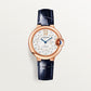 Ballon Bleu 33mm Rose Gold Diamond Dial Blue Alligator Strap Automatic Watch