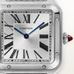 Santos-Dumont Large 43.5mm x 31.4mm Platinum Silvered Satin-Finish Dial Platinum Bracelet Manual-Winding Watch