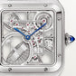 Santos-Dumont Skeleton 31mm x 43.5mm Steel Gray Lacquer Gray Alligator Strap Self-Winding Watch