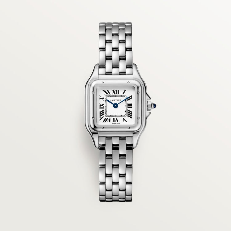 Panthère de Cartier Small 23mm x 30mm Steel Blue Crown Silvered Dial Steel Bracelet Quartz Watch