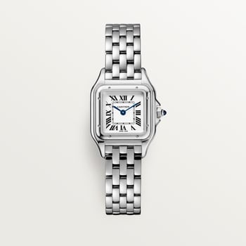 Panthère de Cartier Medium 27mm x 37mm Steel Blue Crown Silvered Dial Steel Bracelet Quartz Watch