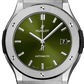 Classic Fusion Titanium Green Sunray Dial Rubber Strap Watch