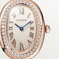 Baignoire Small 31.4mm x 23.1mm Rose Gold Diamond Case Diamond Crown Silvered Dial Quartz Watch