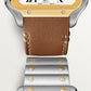 Santos de Cartier Large 39.8mm Steel Yellow Gold Bezel Silvered Opaline Dial Steel Bracelet Self-Winding Watch